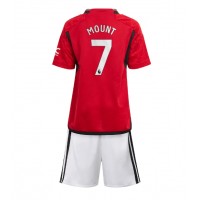 Manchester United Mason Mount #7 Domáci Detský futbalový dres 2023-24 Krátky Rukáv (+ trenírky)